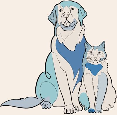 Dog and cat illustration