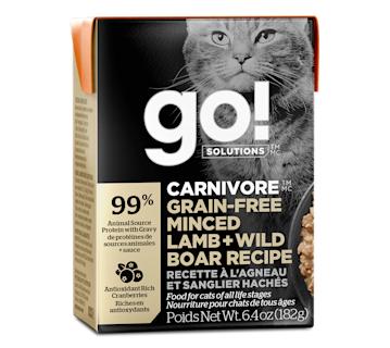 Go! Solutions Carnivore Grain-Free Minced Lamb + Wild Boar Recipe for Cats