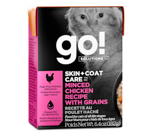 Go! Solutions Skin + Coat Care Minced Chicken Recipe with Grains for Cats