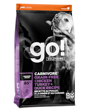 Go! Solutions Carnivore Grain-Free Chicken, Turkey + Duck dry senior dog food
