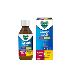 Vicks Cough Syrup Dry + Chesty 2-in-1 Relief