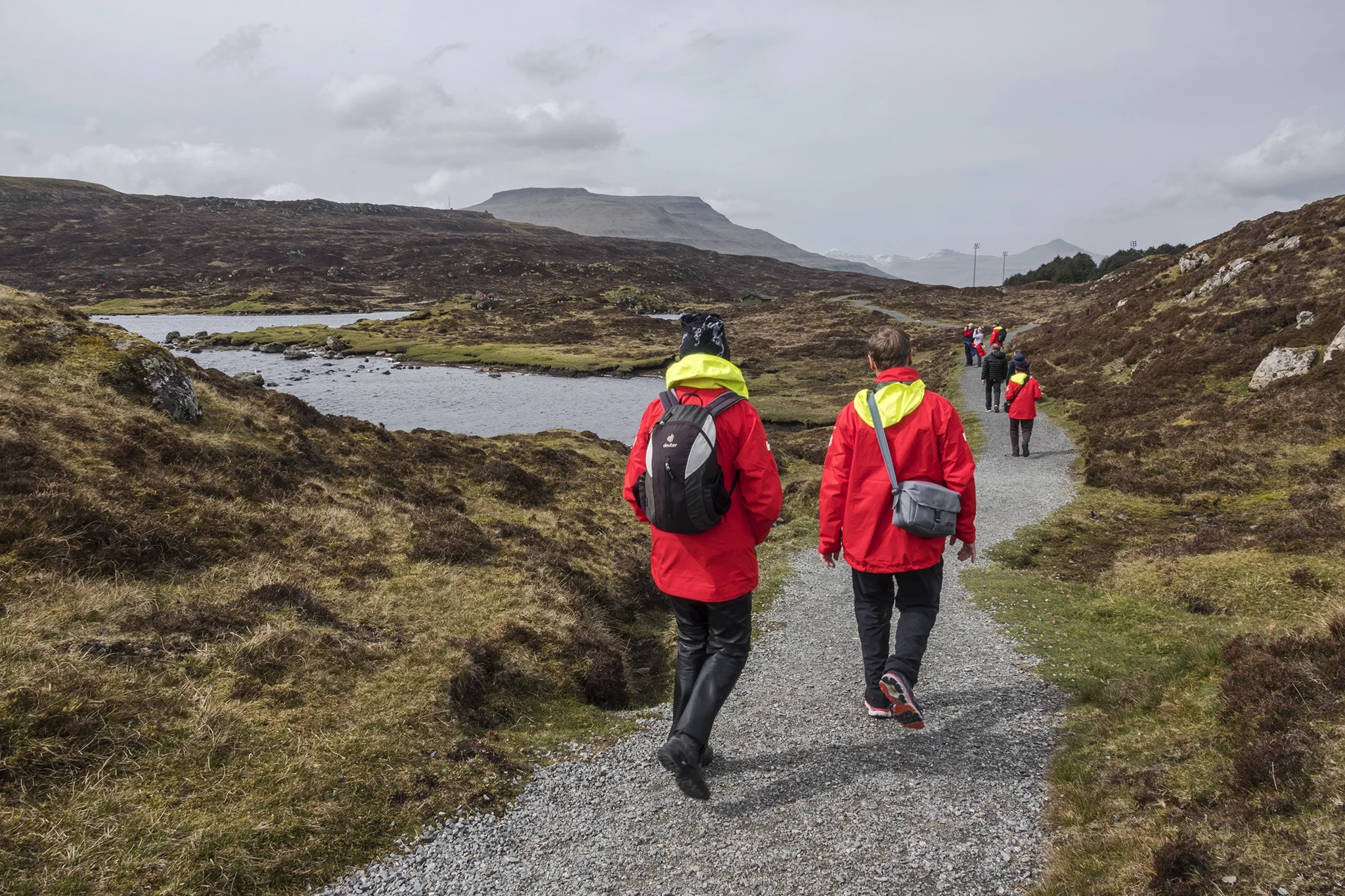 Guests hiking in Runavik, The Faroe Islands
