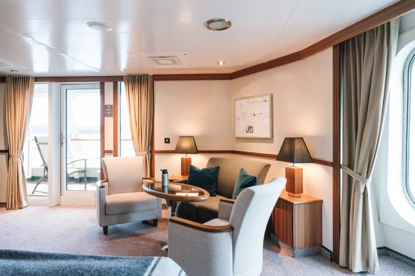 Living space in an Expedition Suite (MG) onboard MS Fram. Credit: Clara Tuma