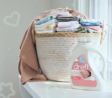 A basket of clothes freshly laundered with Dreft
