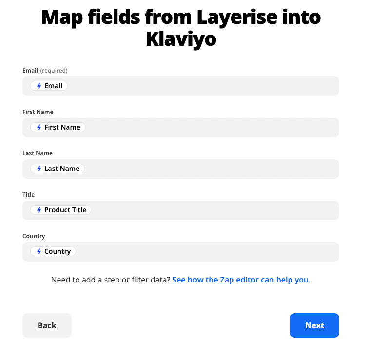 Klavyio_Zapier_Mapping