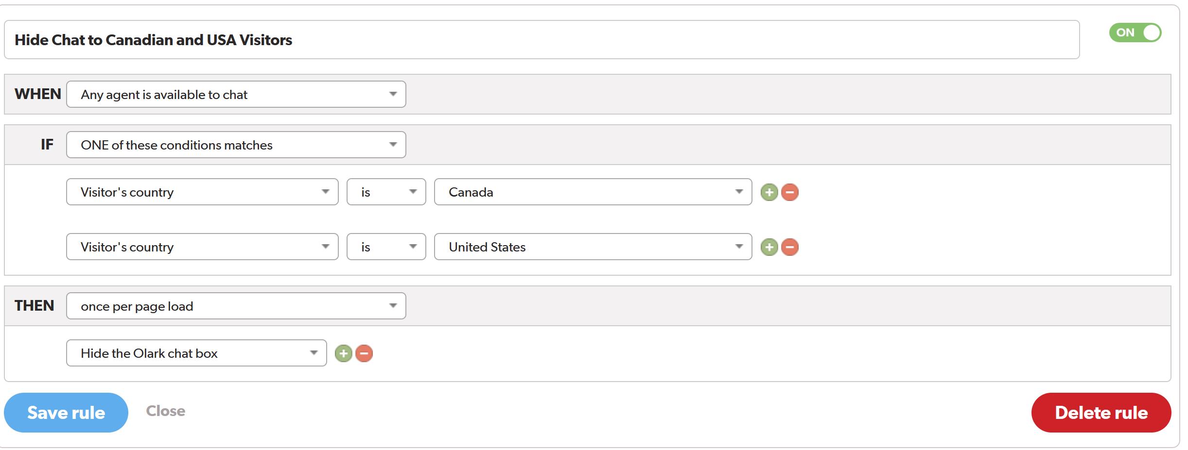Automation Rule Example – Multiple Countries