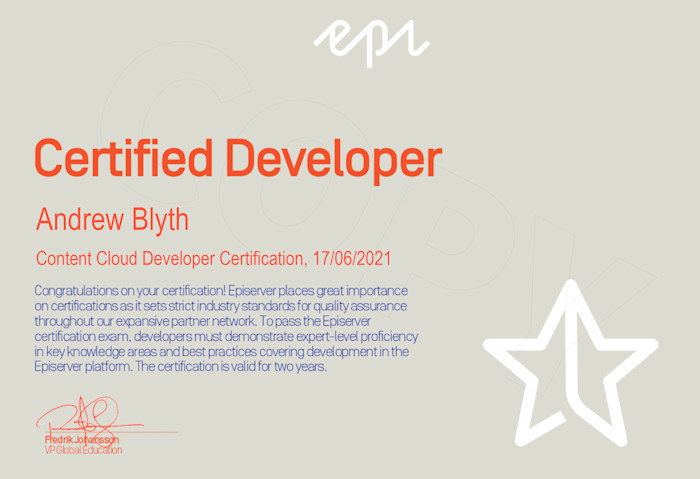 Optimizely (Episerver) Content Cloud Certification