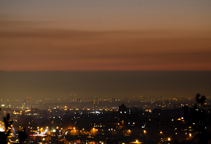 Winter sunset over Oldham