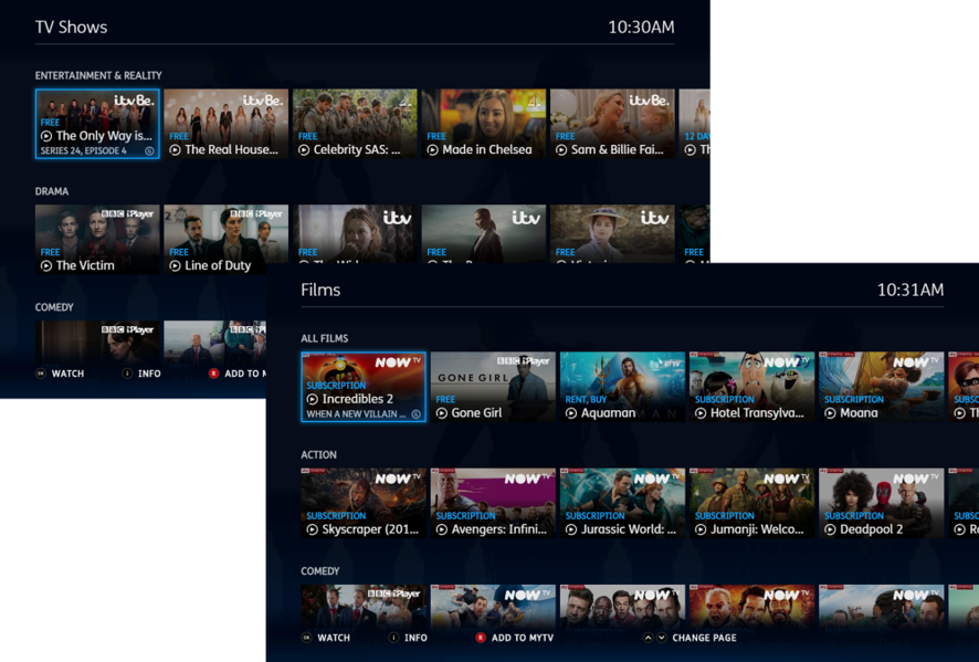 tv shows and films