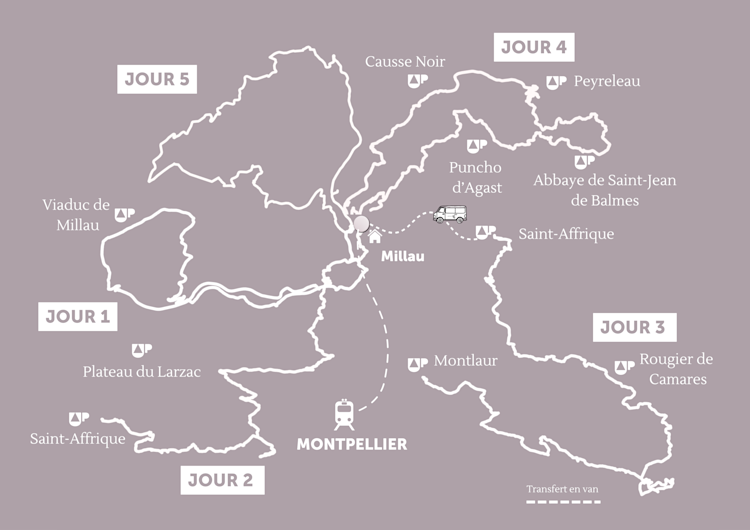 Grands Causses map diaporama