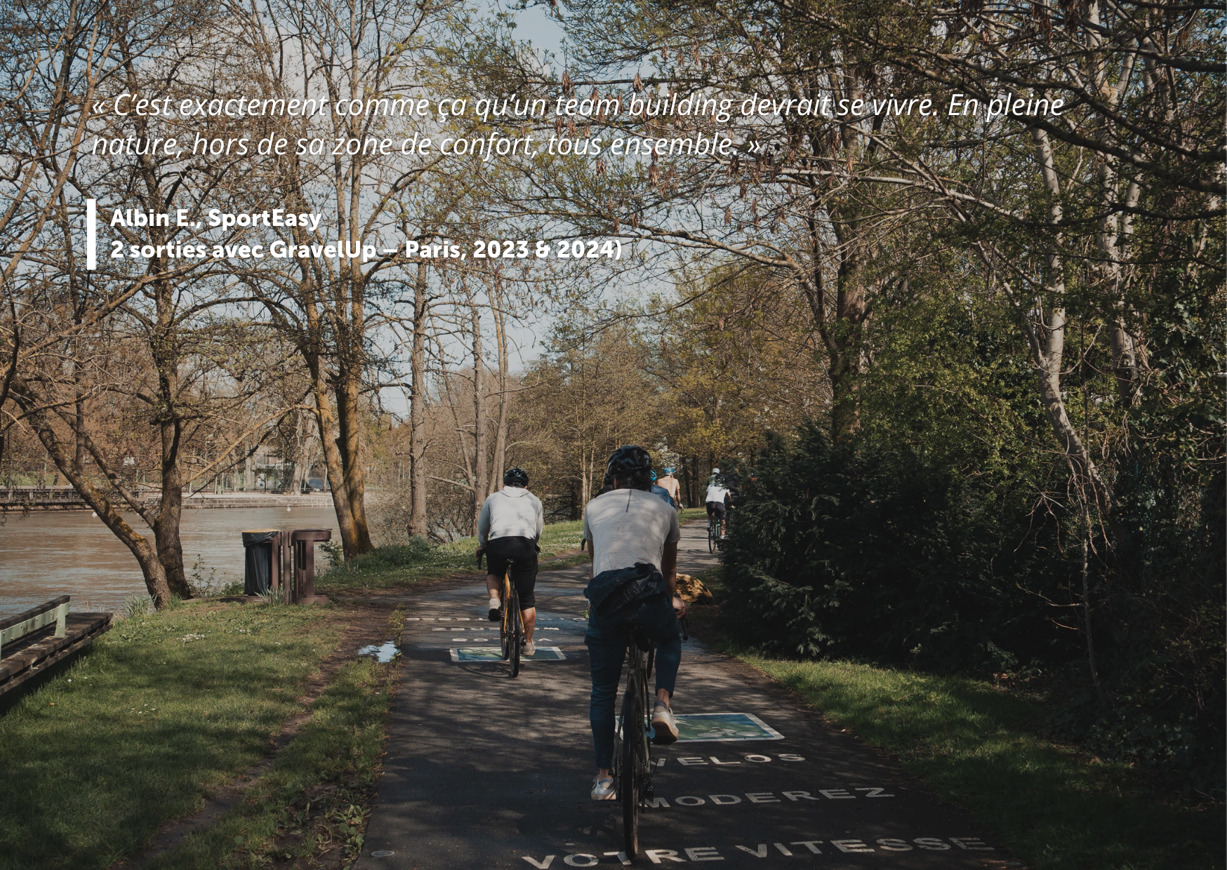 First pedal strokes along the Marne – sunshine and smiles in sync.
