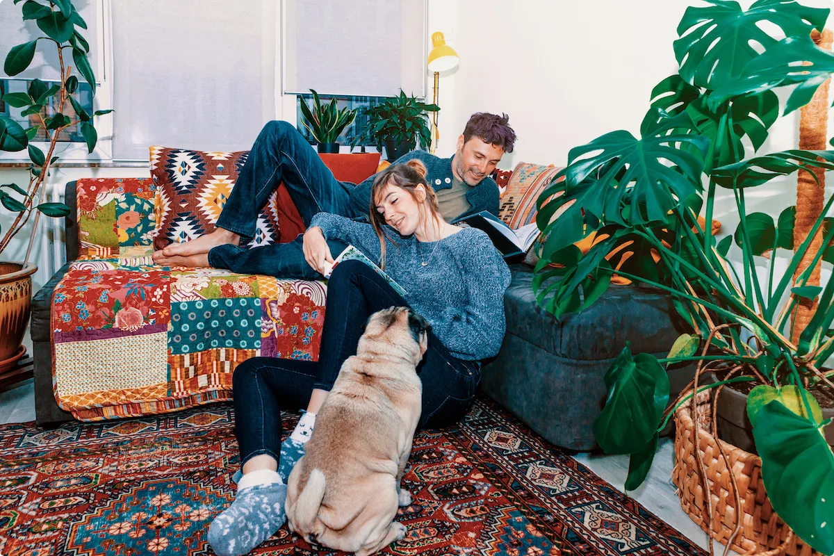 Happy Home - couple and dog