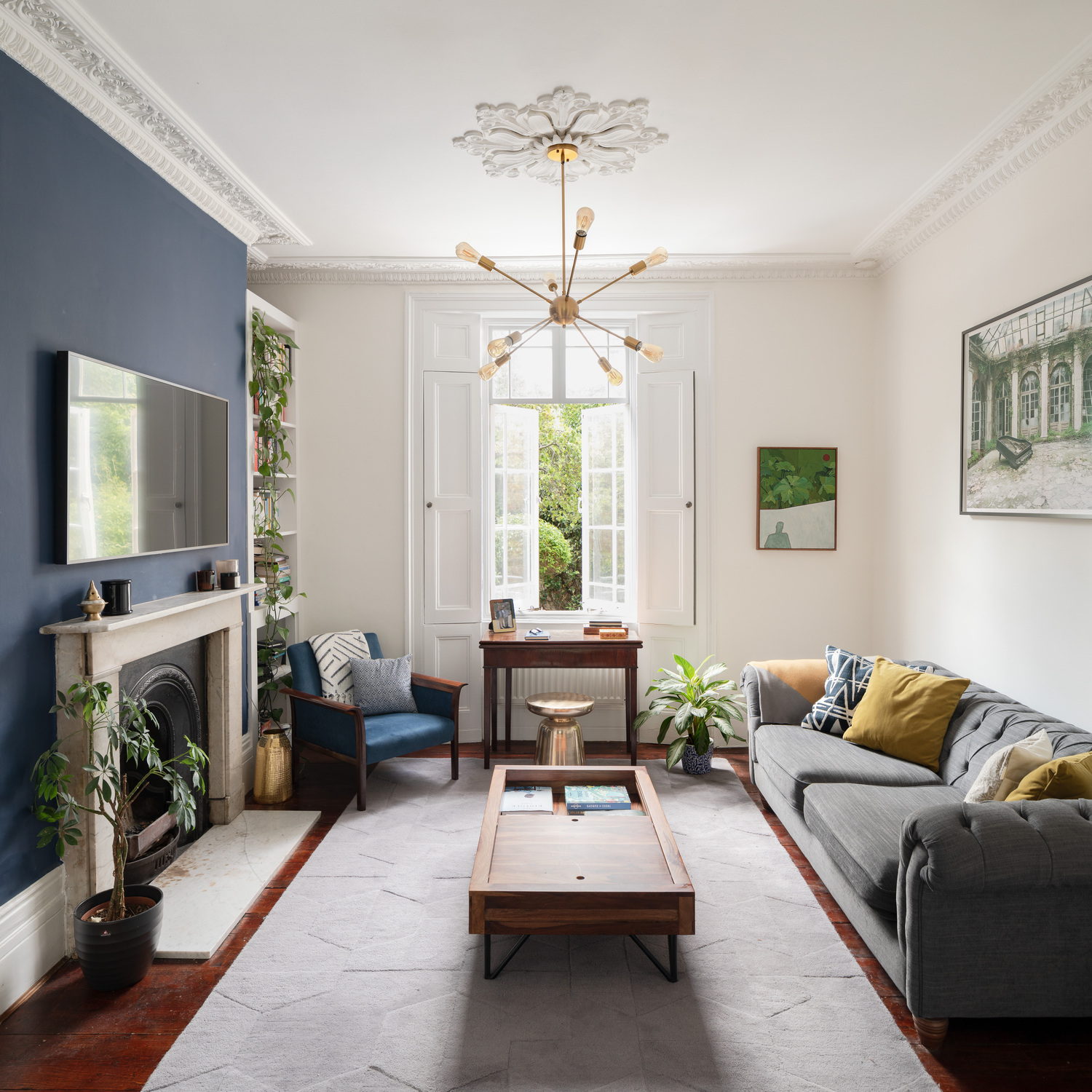 Calm living room aesthetic done right at this Resi renovation in Lambeth