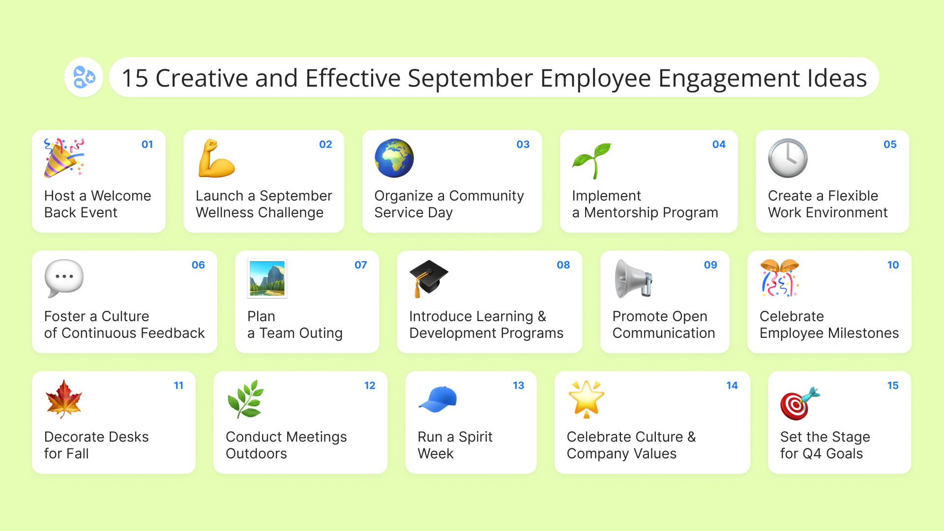 15 Creative and Effective September Employee Engagement Ideas