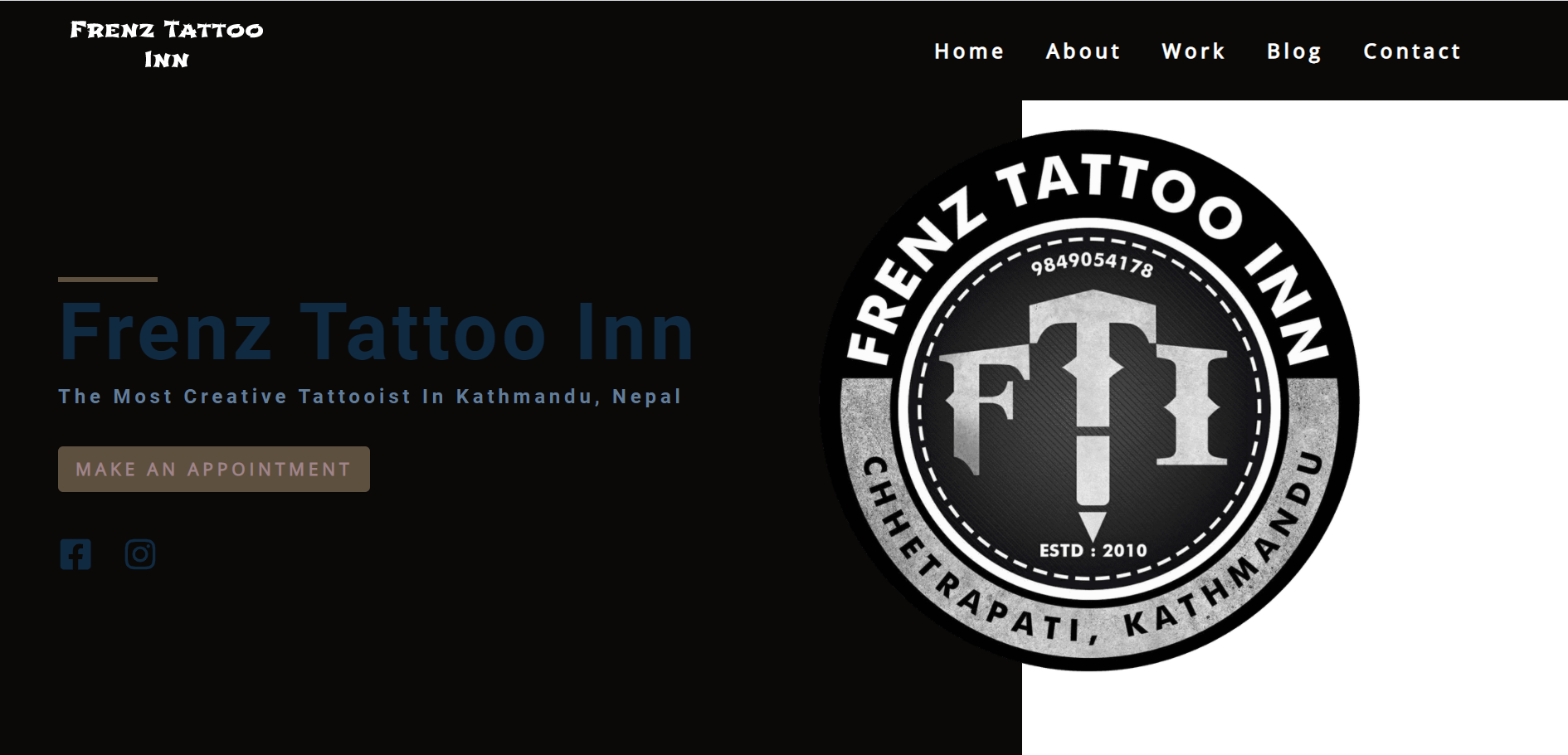Business Website for Tattoo Artist - Frenz Tattoo Inn