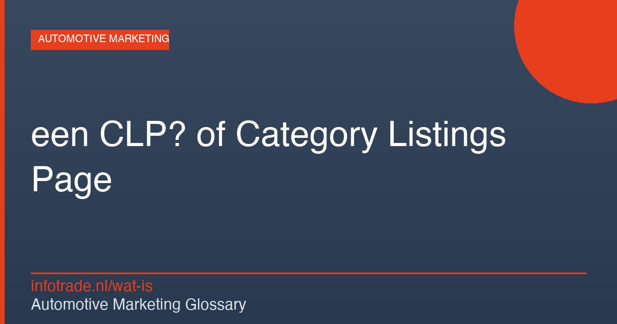 Wat is een CLP? of Category Listings Page? – illustratie
