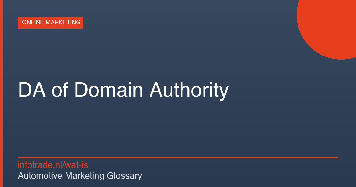 Wat is DA of Domain Authority? – illustratie