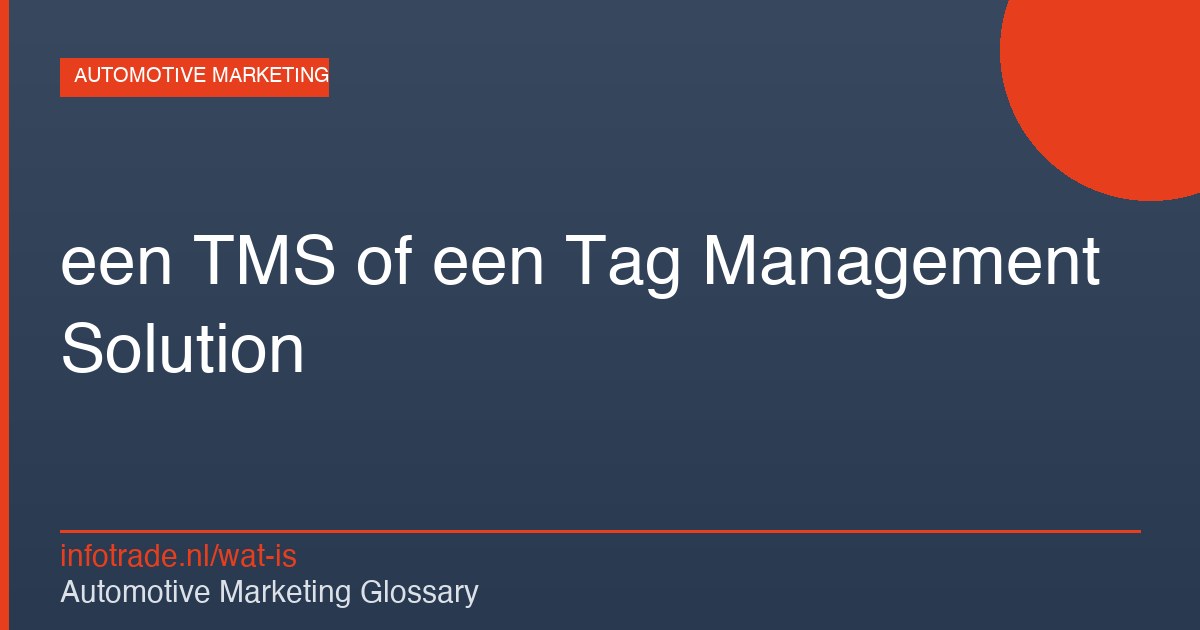 Wat is een TMS of een Tag Management Solution? – illustratie