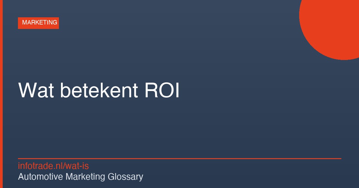 Wat betekent ROI? – illustratie