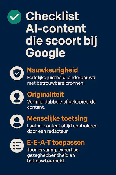 checklist AI content google