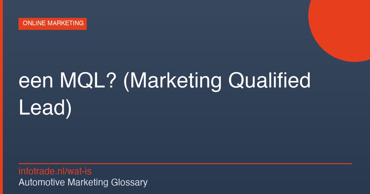 Wat is een MQL? (Marketing Qualified Lead) – illustratie