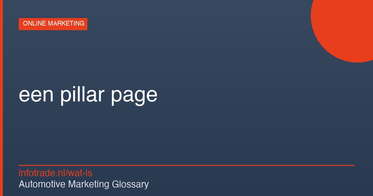 Wat is een pillar page? – illustratie