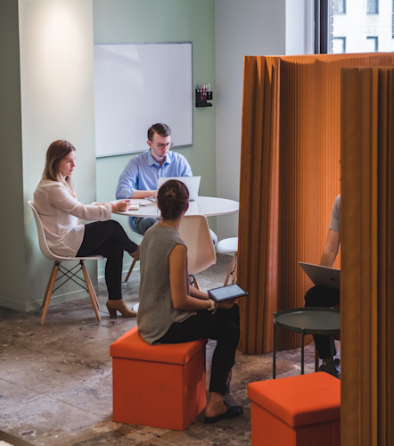 Flexible space for collaboration at OrderGroove by Jeff Mertz