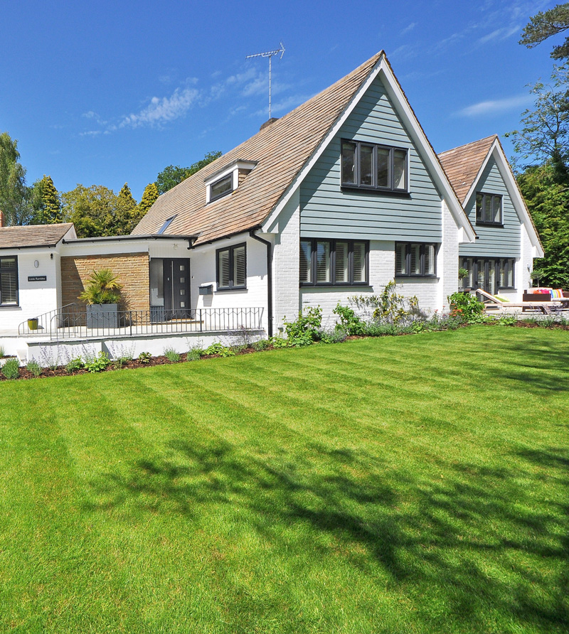 House with lawn
