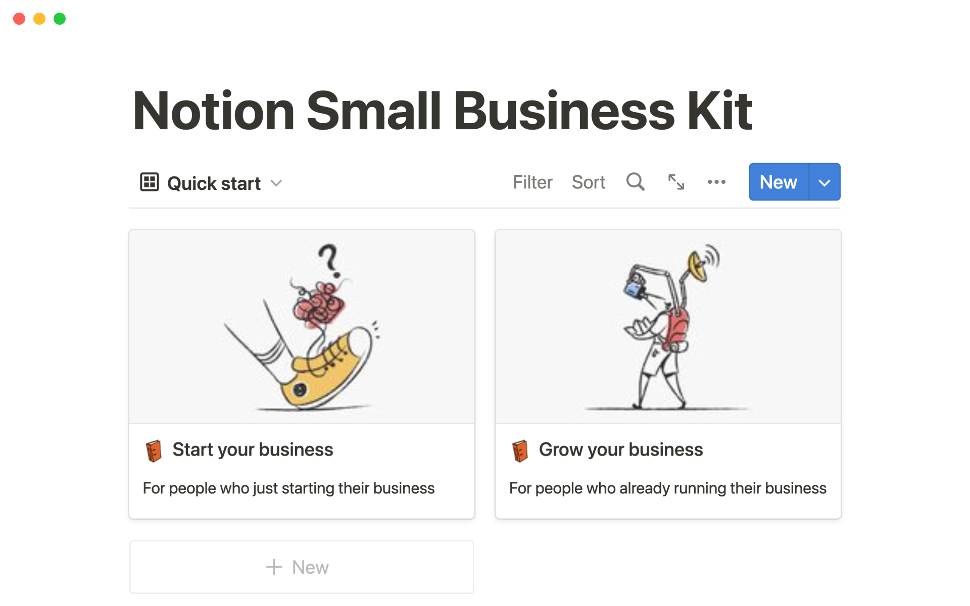 Notion Template Gallery Small Business Kit