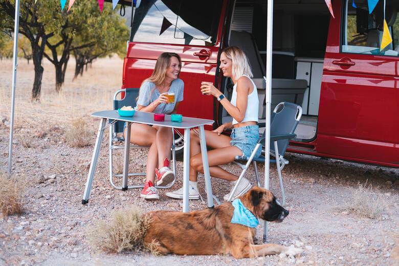 Before travelling, find out whether dogs are allowed in the motorhome or campsite.