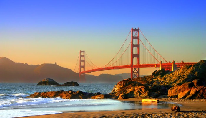 Blick auf die Golden Gate Bridge in San Francisco