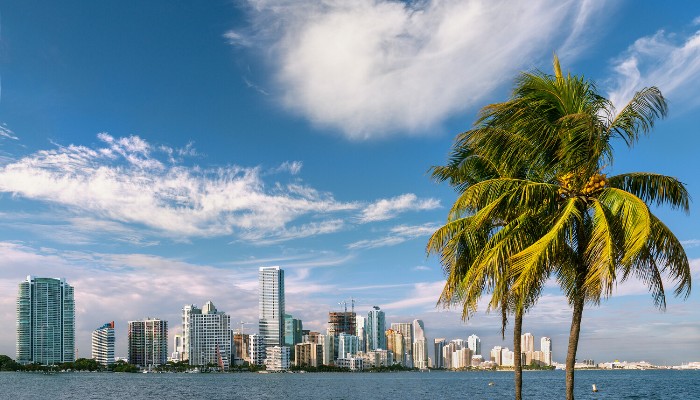 Blick auf die Skyline von Miami