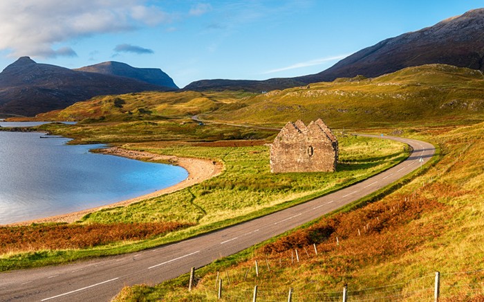 Scottish scenery with road