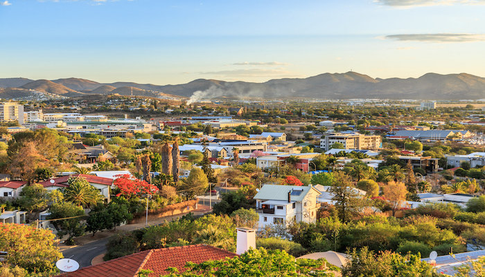 Quartiers de zones résidentielles sur les collines, Windhoek, Namibie