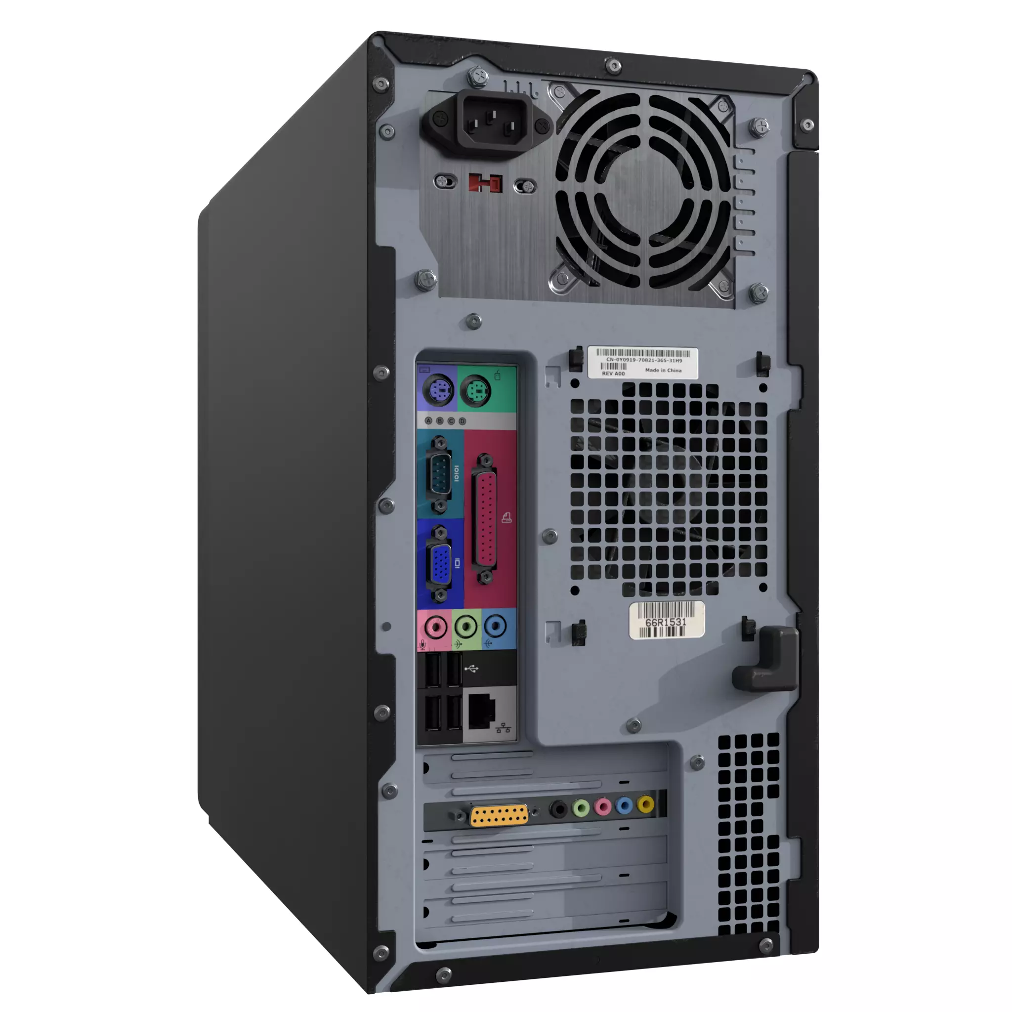 Old Desktop Computer Tower PC Retro 2000s Office - 3D Model Render 1