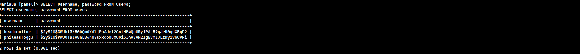 mariaDB2creds pterodactyl