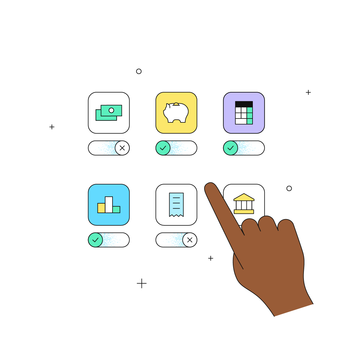 Person toggling settings