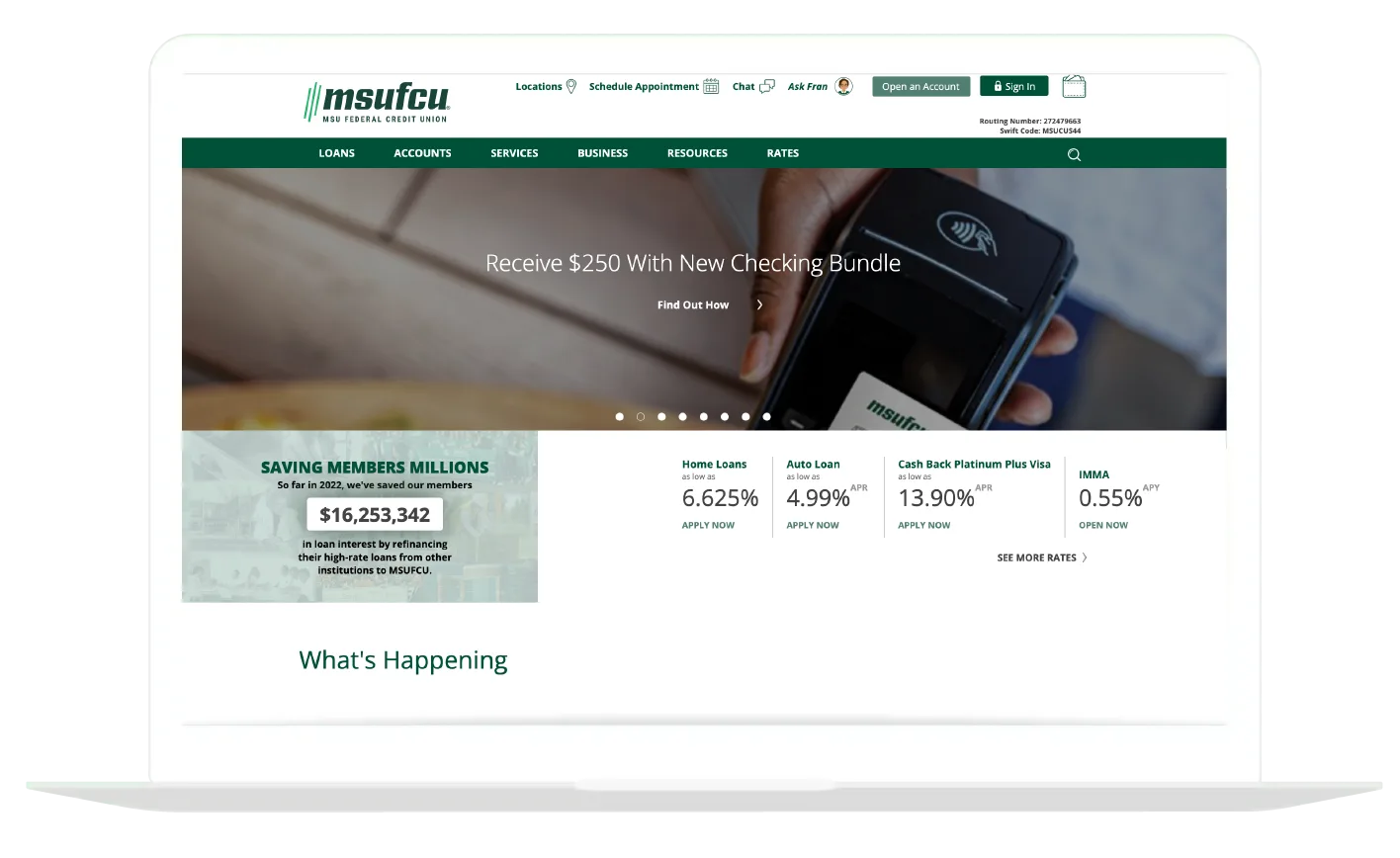 Plaid MSUFCU Customer Homepage