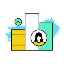 Image of a person and 3 columns