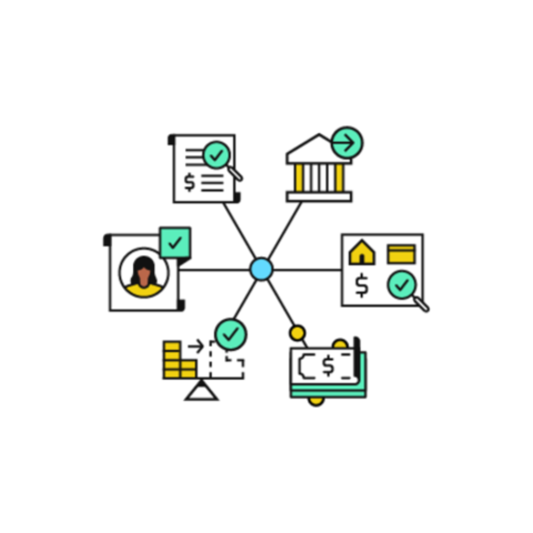 different icons connected in a wheel