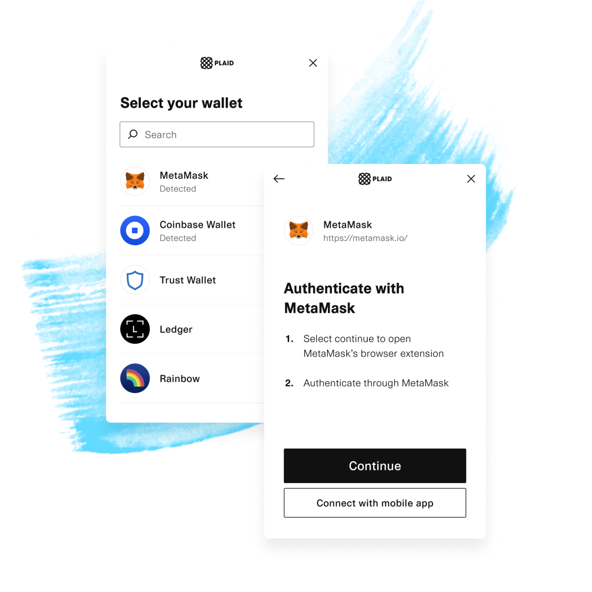 Wallet Onboard UI experience product shot