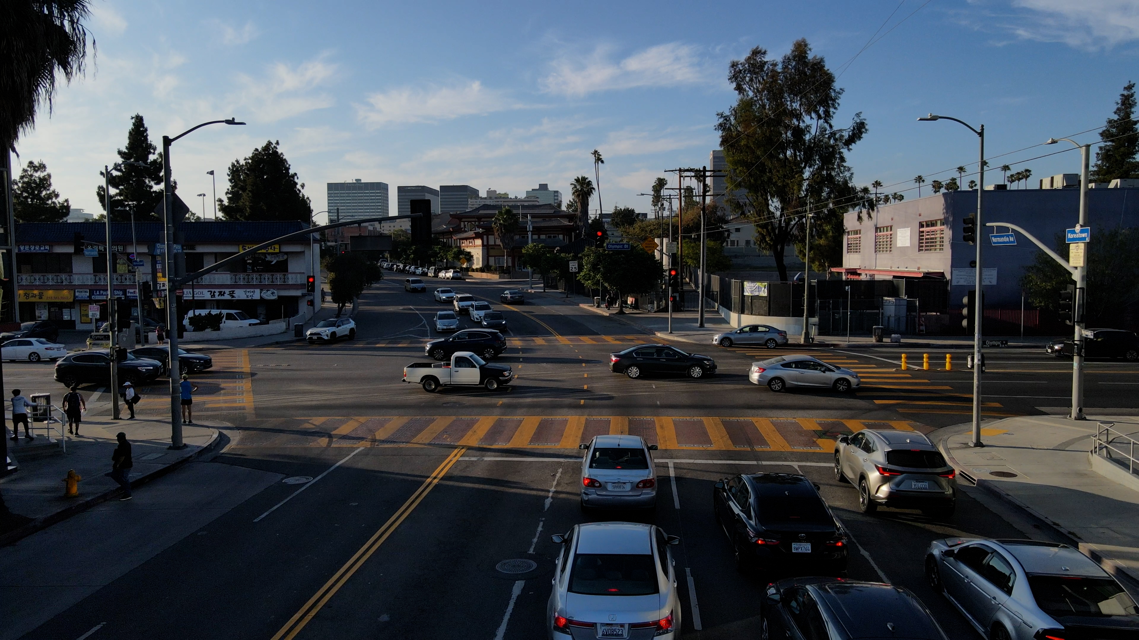 Normandie and Olympic Intersection in Koreatown, Los Angeles