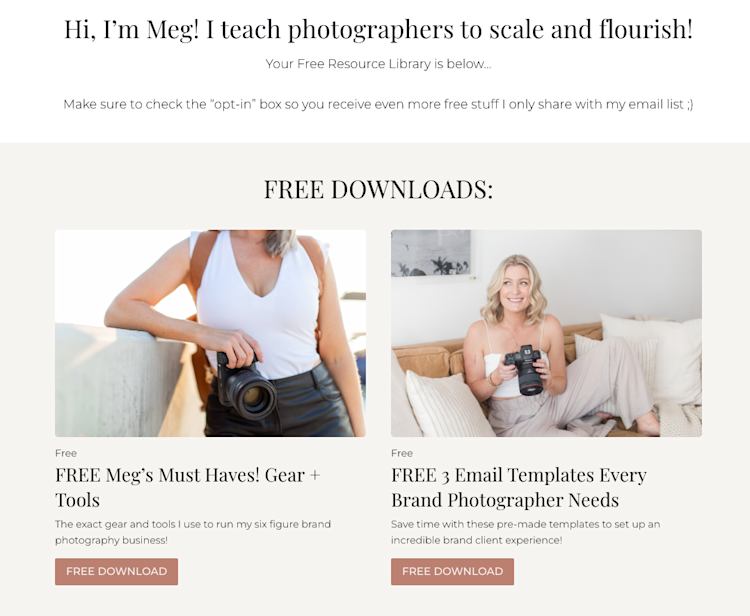 Meg Marie Photography freebie examples