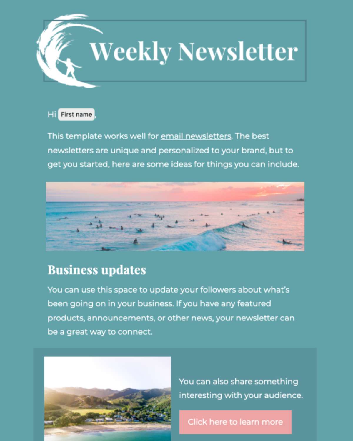 Email newsletter example 3