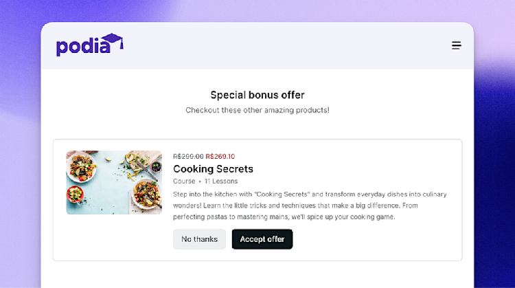 Upsell example