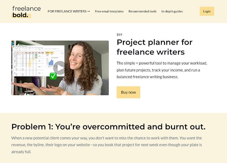 Freelance Bold spreadsheet template