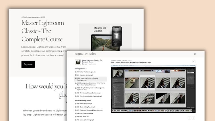 Signature Edits Lightroom Landing Page Example