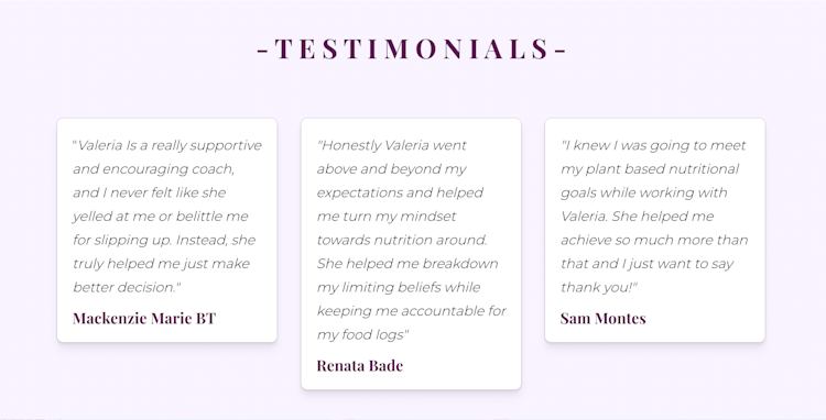 VegiVale testimonials