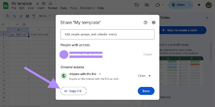 Google share copy link