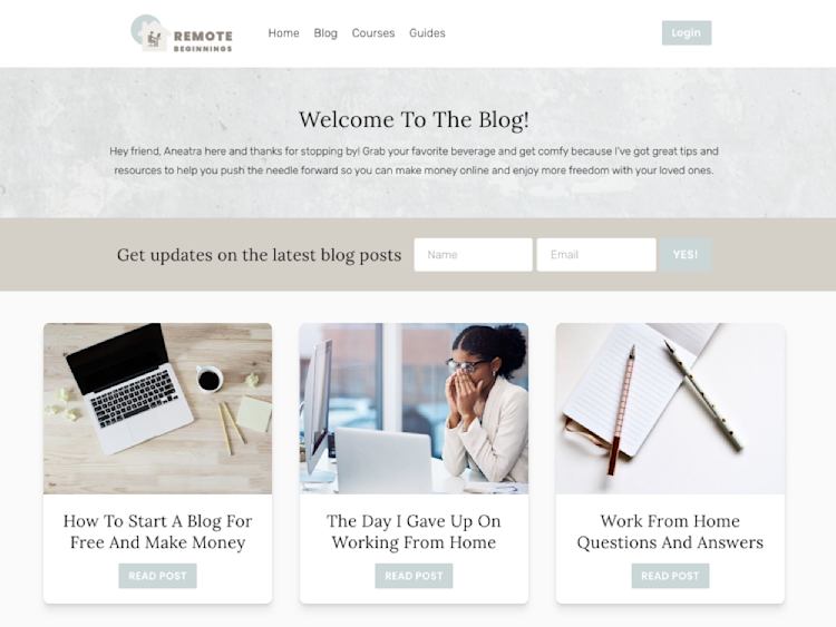 Remote Beginnings Podia Blog